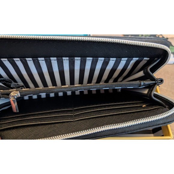 MARC TETRO Large Black Wallet Faux Leather ALL DOGS NEW NWT and box - Picture 5 of 5